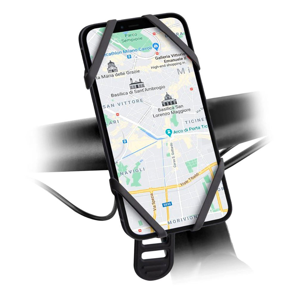 SBS Silikone Mobilholder til Cykel / Løbehjul - Max Mobil: 85mm - Sort