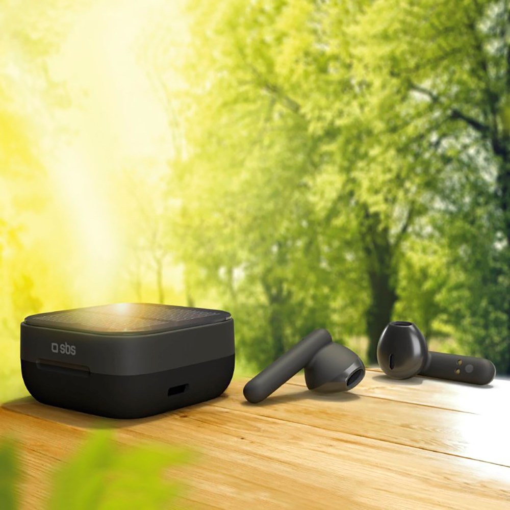 SBS Kobo Solar Twin True Wireless In-Ear Høretelefoner m. Solcelleopladning - Sort