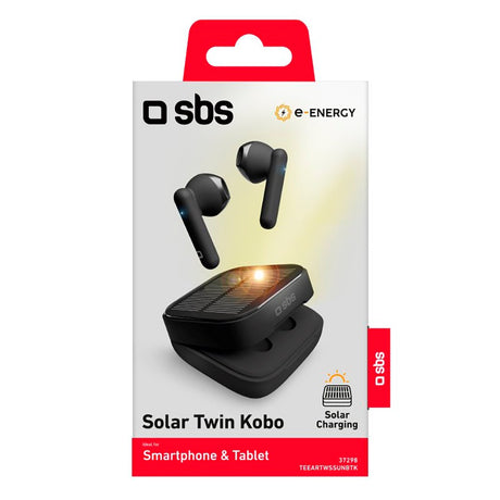 SBS Kobo Solar Twin True Wireless In-Ear Høretelefoner m. Solcelleopladning - Sort