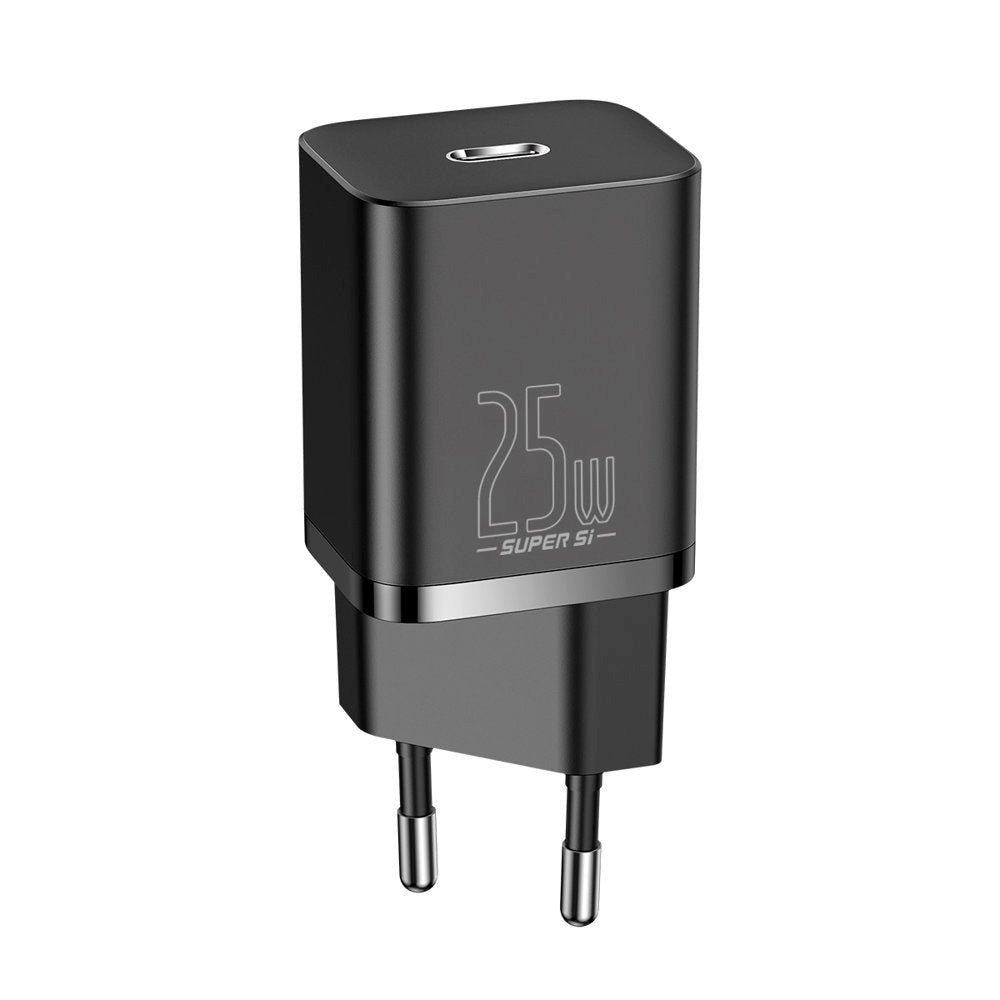 Baseus Super Si 25W Vægoplader USB-C Quick Charge - Sort