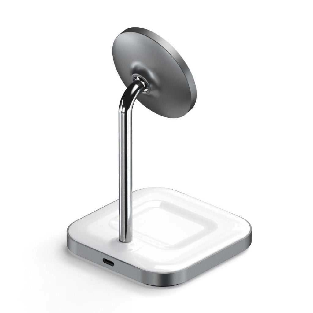 Satechi 15W Magnetic 2-in-1 Wireless Charging Stand - MagSafe Kompatibel - Hvid