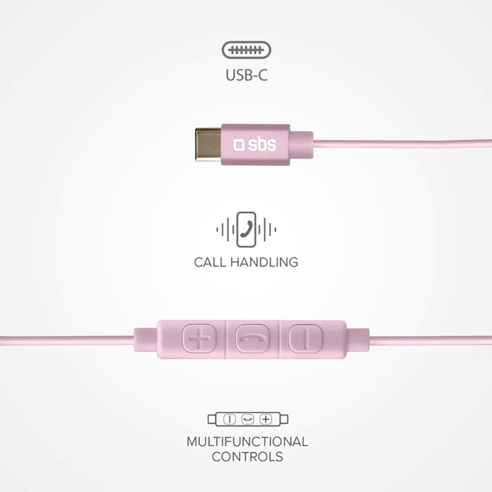 SBS Studio Mix 65 Hovedtelefon In-Ear m. USB-C & Mikrofon - Pink