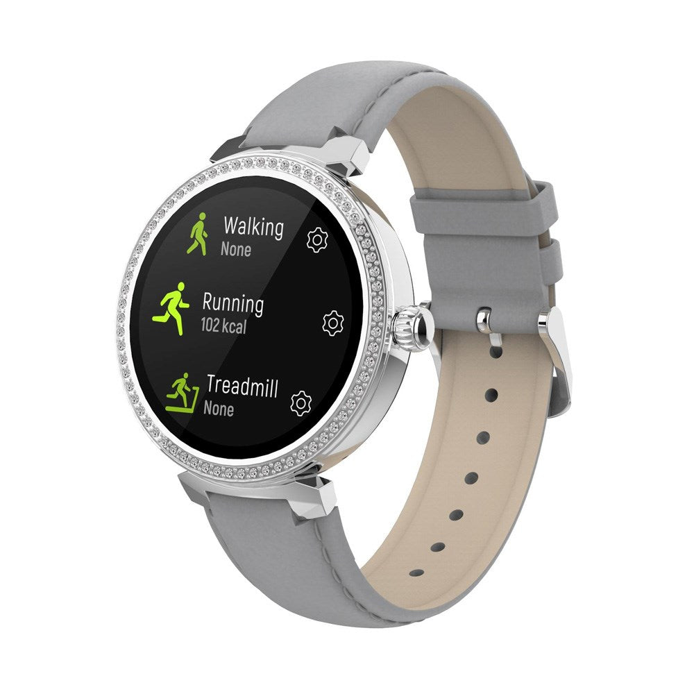 Denver SWC-342 Bluetooth Smartwatch m. Sundheds- og Fitnesstracker - Kunstlæder Rem - Sølv