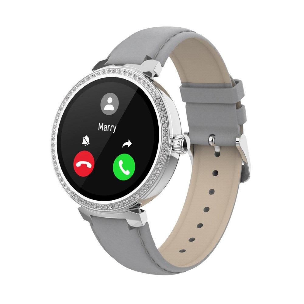 Denver SWC-342 Bluetooth Smartwatch m. Sundheds- og Fitnesstracker - Kunstlæder Rem - Sølv