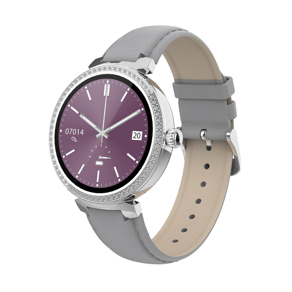 Denver SWC-342 Bluetooth Smartwatch m. Sundheds- og Fitnesstracker - Kunstlæder Rem - Sølv