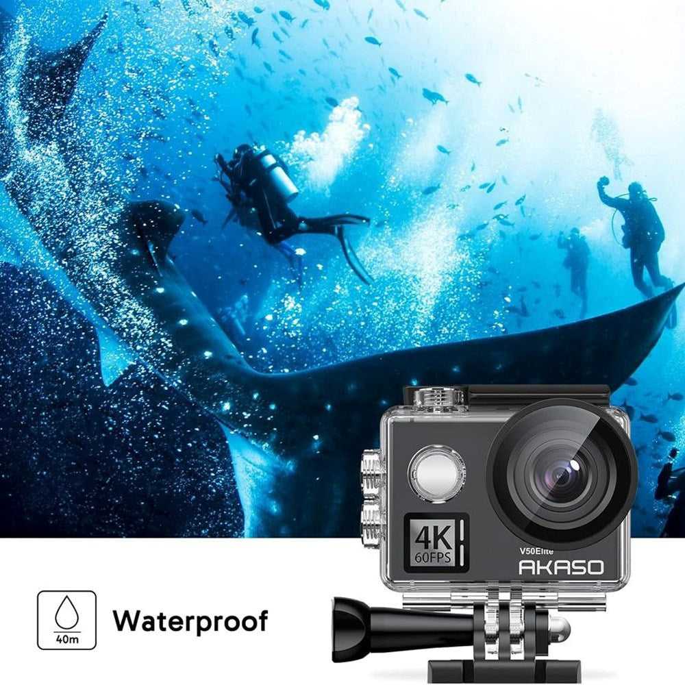 AKASO V50 Elite 4K UHD 60FPS Action Kamera - Sort