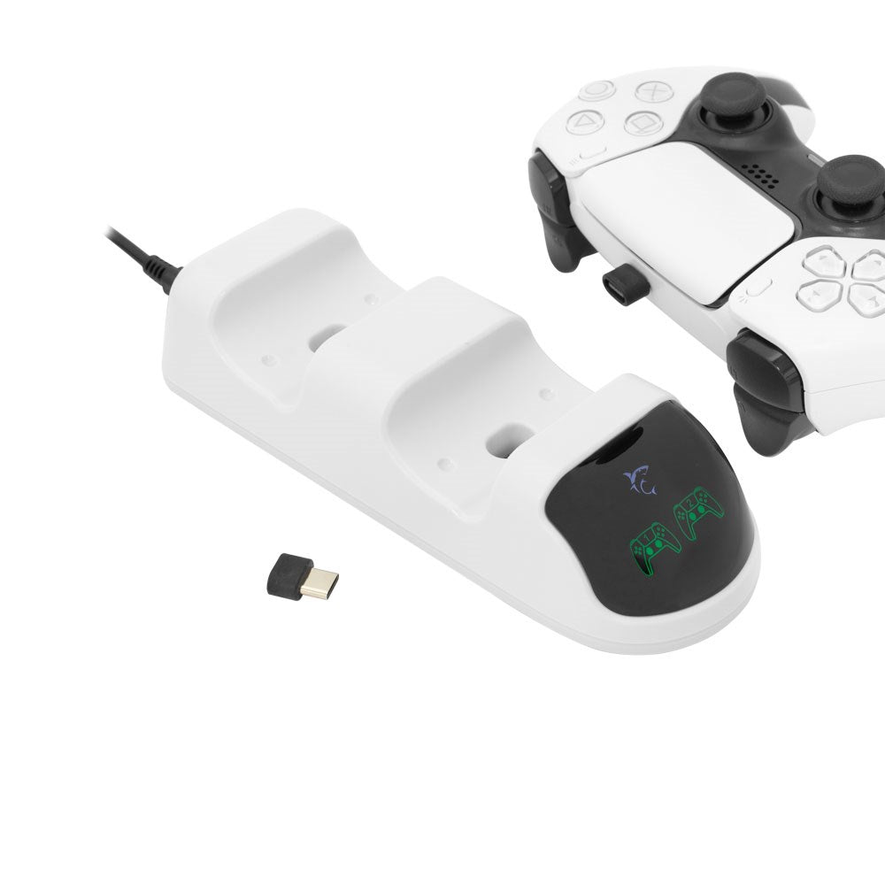 White Shark TAKEDOWN Ladestander til PS5 Controller - Hvid