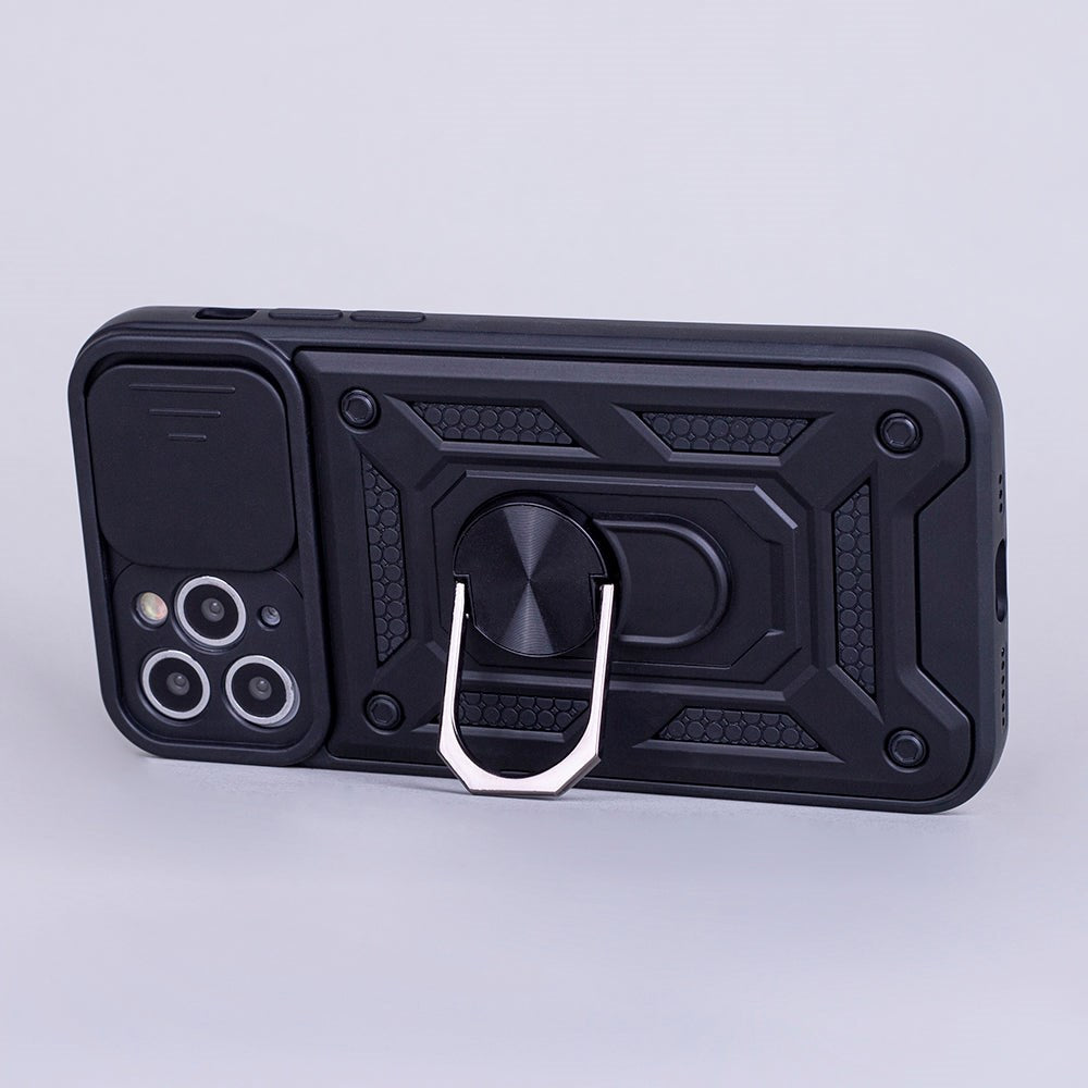 iPhone 12 / 12 Pro Defender Håndværker Cover m. Magnetisk Kickstand & Cam Slider - Sort