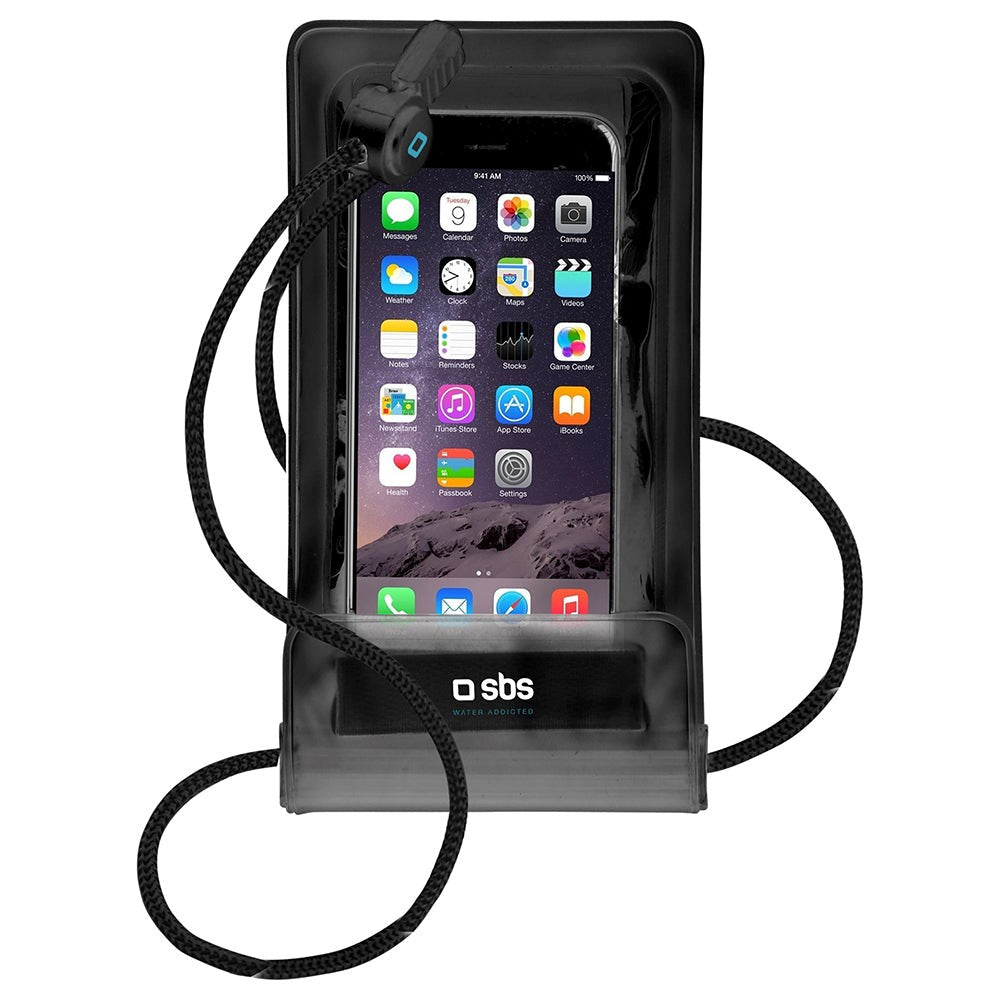 SBS Universal Vandafvisende Case Etui - (Maks. Mobil: 161 x 78 mm) - Sort / Gennemsigtig