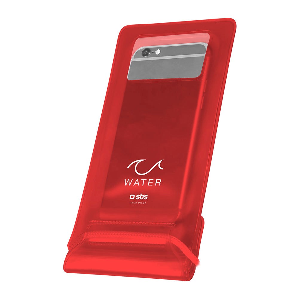 SBS Universal Vandafvisende Case Etui - (Maks. Mobil: 161 x 78 mm) - Rød / Gennemsigtig