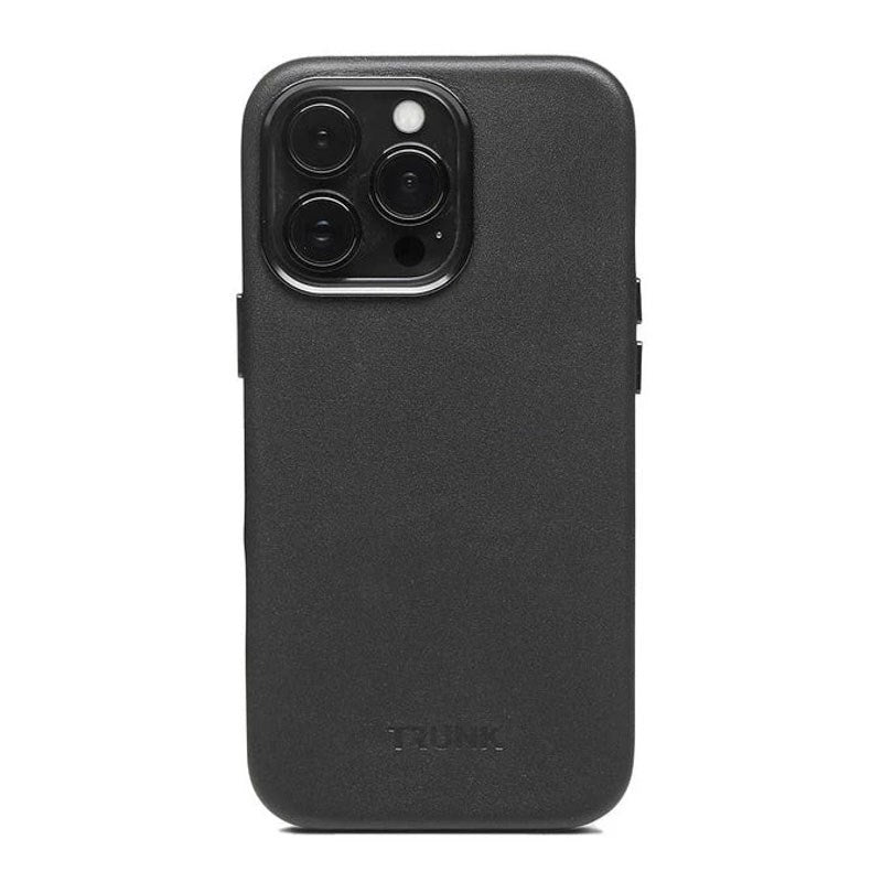 iPhone 13 Pro Trunk Ægte Læder Cover - Sort