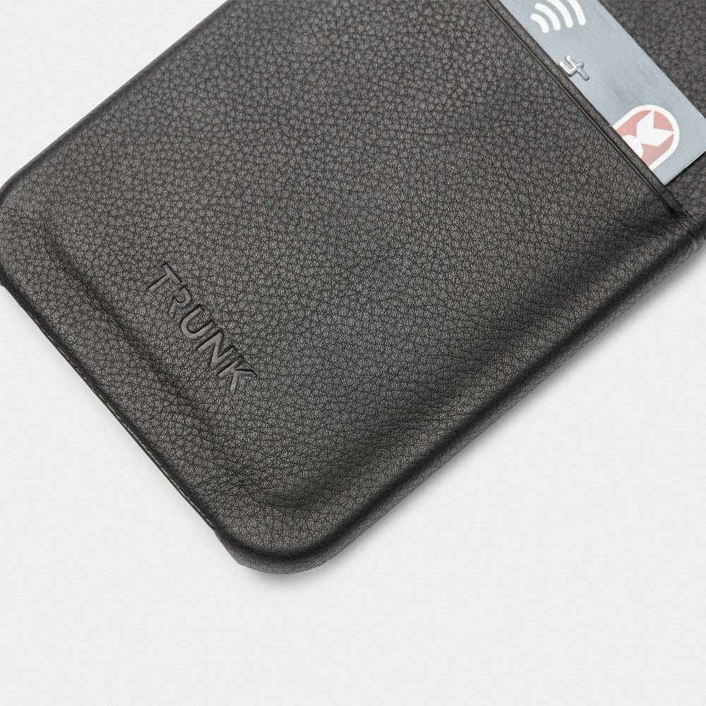 Trunk iPhone 11 Pro / XS / X Ægte Læder Cover m. Kortlomme - Sort