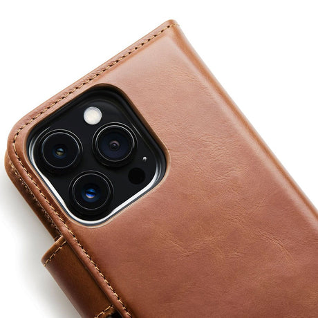 iPhone 13 Pro Max Trunk 2-i-1 Ægte Læder Cover m. Pung - Brun