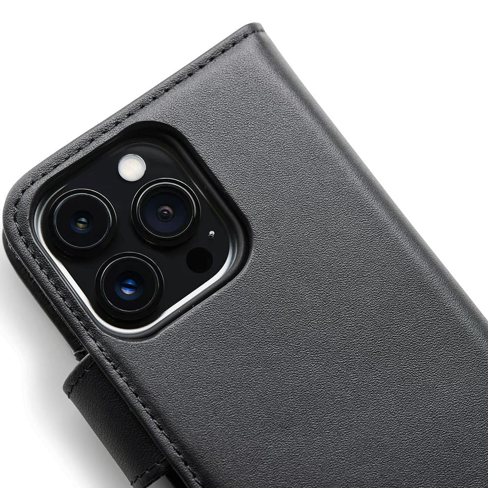 iPhone 13 Pro Trunk 2-i-1 Ægte Læder Cover m. Pung - Sort