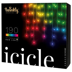 Twinkly 190L RGB Icicle 5m Lyskæde - Gennemsigtig Ledning