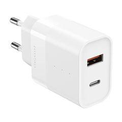 ËSSENTIALS by Upström PD 30W USB-C og USB-A Genanvendt Plastik Vægoplader - Hvid