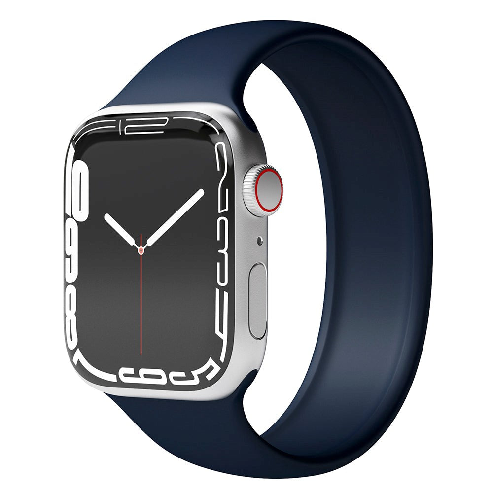 Apple Watch (38/40/SE/41/42mm) Vonmählen Solo Loop Large Silikone Rem - Blå