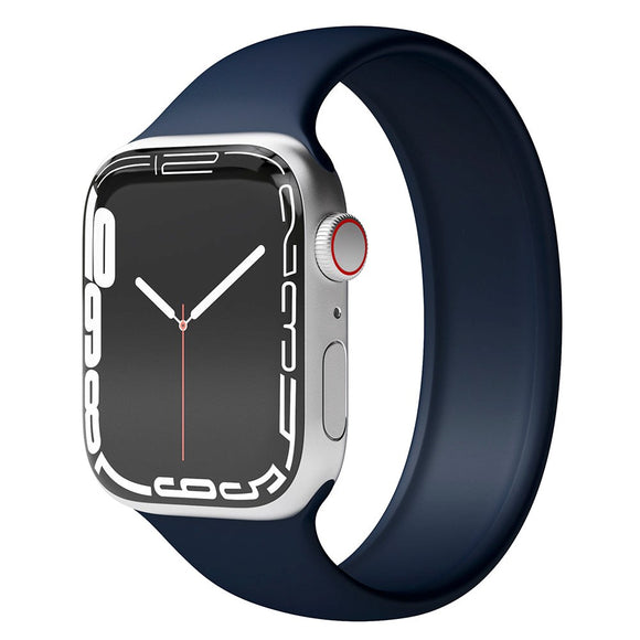 Apple Watch (38/40/SE/41/42mm) Vonmählen Solo Loop Large Silikone Rem - Blå