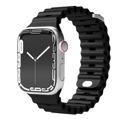 Apple Watch (38/40/SE/41/42mm) Vonmählen Wave Band Silikone Rem - Sort