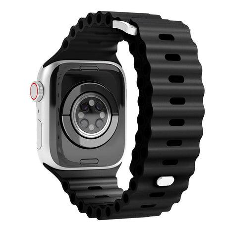Apple Watch (38/40/SE/41/42mm) Vonmählen Wave Band Silikone Rem - Sort