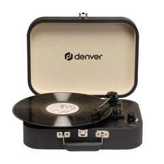 Denver VPL-130 Pladespiller m. 2 x 10W Højtalere & Optagelsessoftware - Sort