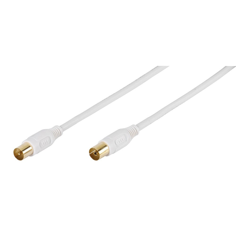 Antennekabel Coaxial 90DB M-F - 5m Hvid