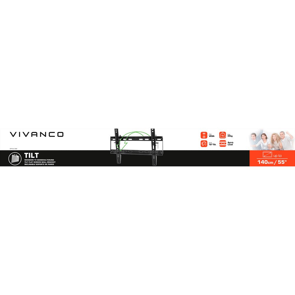 Vivanco TV Vægbeslag - Vippefunktion - 45kg / 55" - Sort