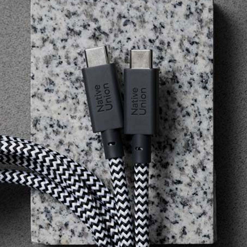 Native Union 2-i-1 USB-C til USB-C Kabel 140W - 2m - Zebra