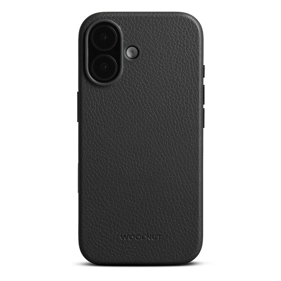 WOOLNUT iPhone 17 Ægte Læder Cover - MagSafe Kompatibel - Sort
