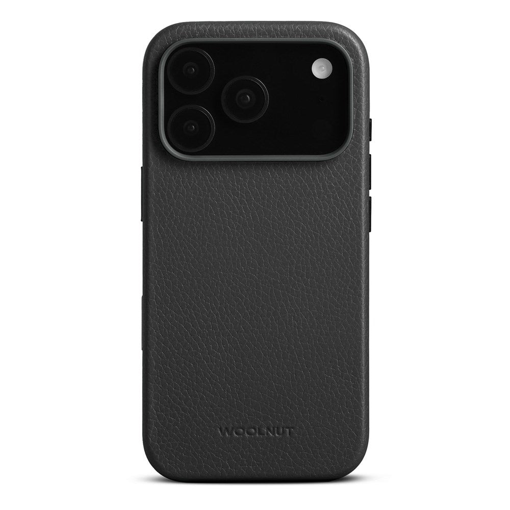 WOOLNUT iPhone 17 Pro Ægte Læder Cover - MagSafe Kompatibel - Sort