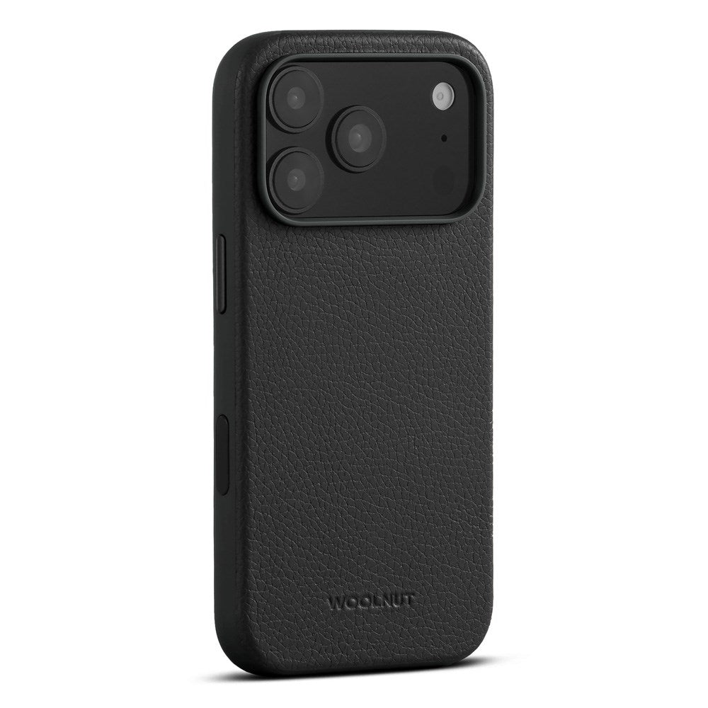 WOOLNUT iPhone 17 Pro Ægte Læder Cover - MagSafe Kompatibel - Sort