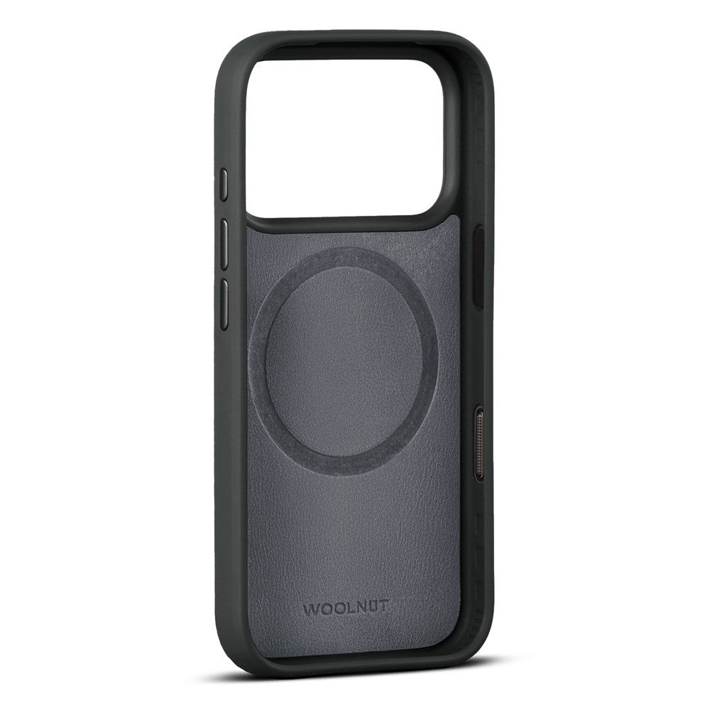 WOOLNUT iPhone 17 Pro Ægte Læder Cover - MagSafe Kompatibel - Sort