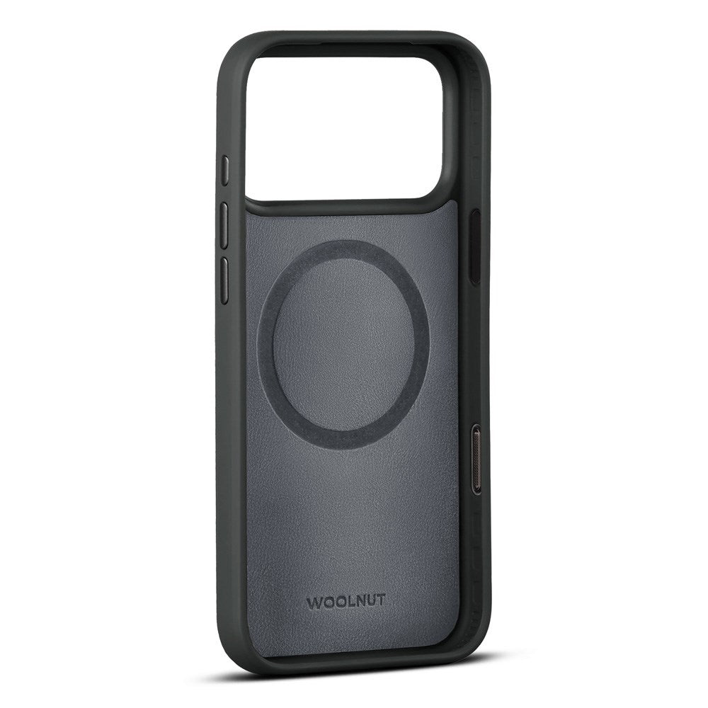 WOOLNUT iPhone 17 Pro Max Ægte Læder Cover - MagSafe Kompatibel - Sort