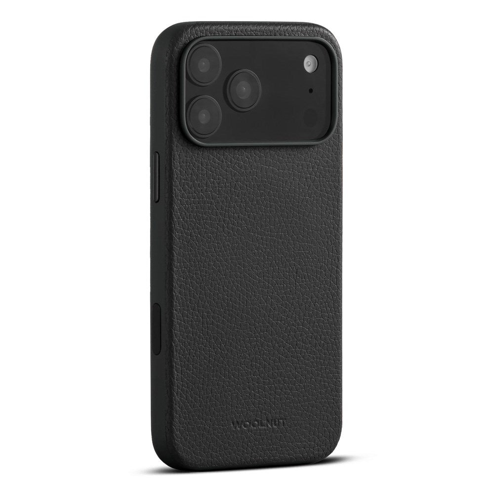 WOOLNUT iPhone 17 Pro Max Ægte Læder Cover - MagSafe Kompatibel - Sort