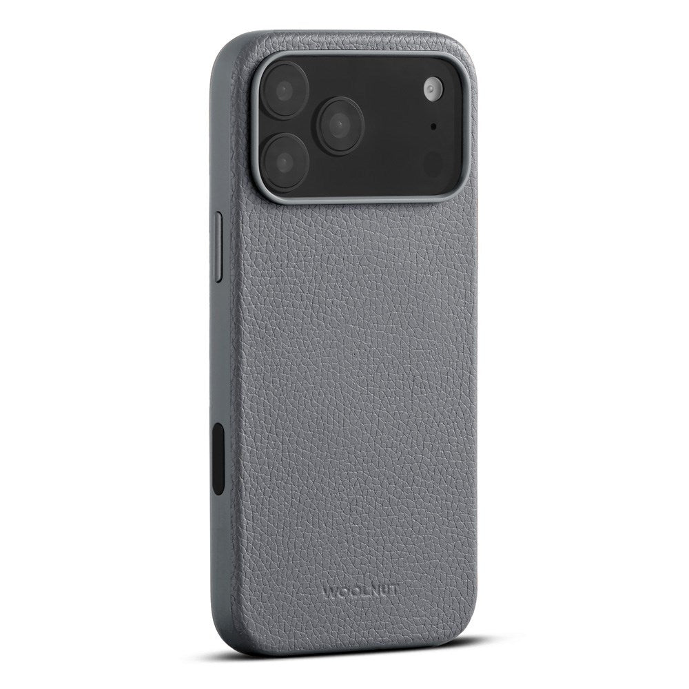 WOOLNUT iPhone 17 Pro Max Ægte Læder Cover - MagSafe Kompatibel - Grå