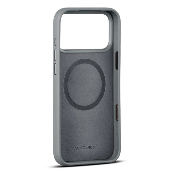 WOOLNUT iPhone 17 Pro Max Ægte Læder Cover - MagSafe Kompatibel - Grå