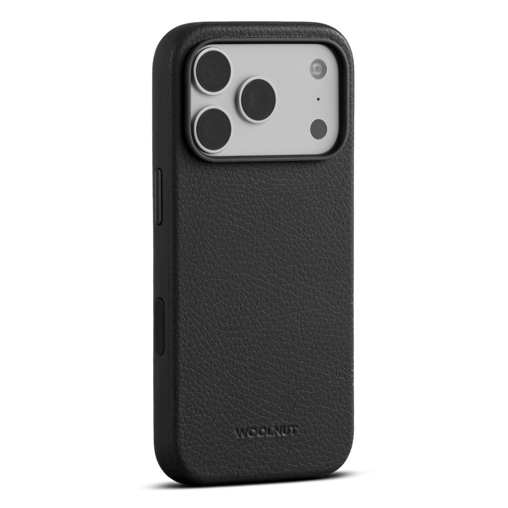iPhone 18 Pro WOOLNUT Ægte Læder Cover - MagSafe Kompatibel - Sort
