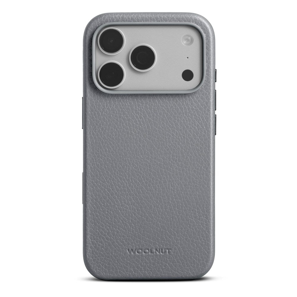 iPhone 18 Pro WOOLNUT Ægte Læder Cover - MagSafe Kompatibel - Grå
