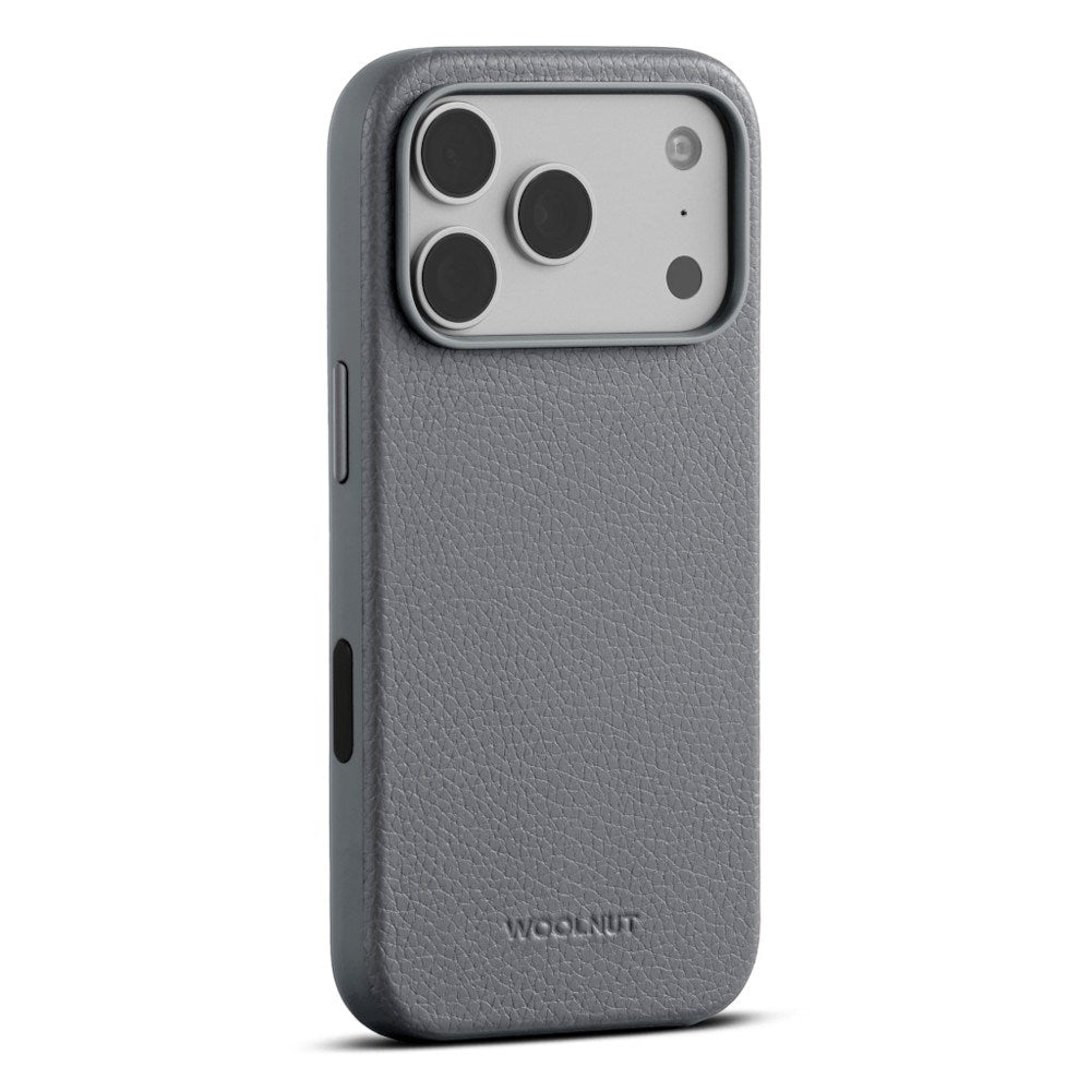 iPhone 18 Pro WOOLNUT Ægte Læder Cover - MagSafe Kompatibel - Grå