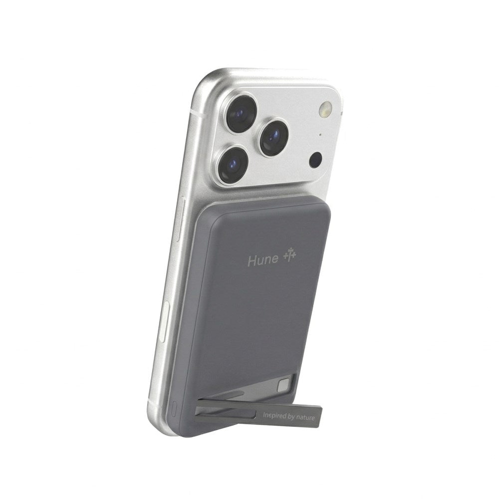 Hune Halcon 5000mAh Powerbank m. Trådløs Opladning - MagSafe Kompatibel - Grå