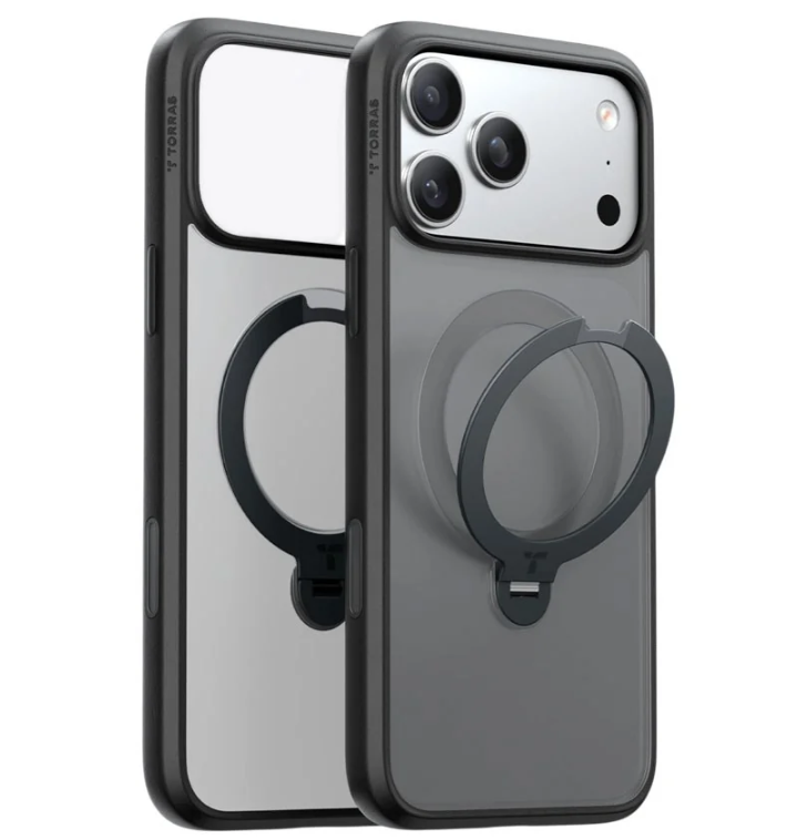 iPhone 18 Pro / 17 Pro TORRAS Ostand Q3 Spin Cover - MagSafe Kompatibel - Sort