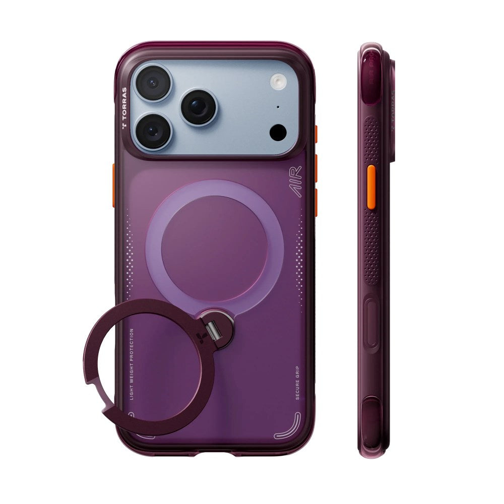 iPhone 18 Pro Max / 17 Pro Max TORRAS Ostand Q3 Air Cover - MagSafe Kompatibel - Lilla