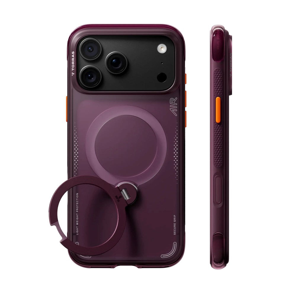 iPhone 18 Pro Max / 17 Pro Max TORRAS Ostand Q3 Air Cover - MagSafe Kompatibel - Lilla