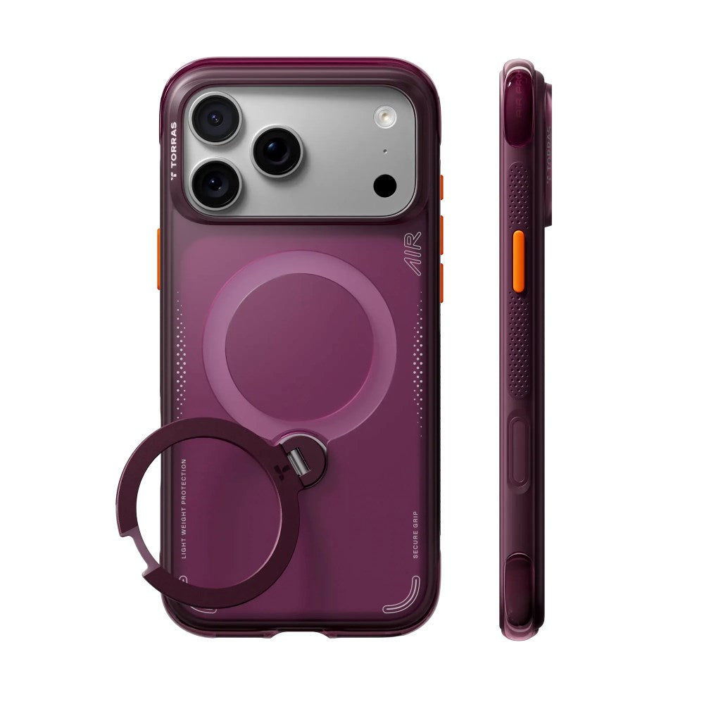 iPhone 18 Pro / 17 Pro TORRAS Ostand Q3 Air Cover - MagSafe Kompatibel - Lilla