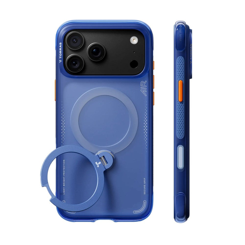 iPhone 18 Pro Max / 17 Pro Max TORRAS Ostand Q3 Air Cover - MagSafe Kompatibel - Arctic Blue