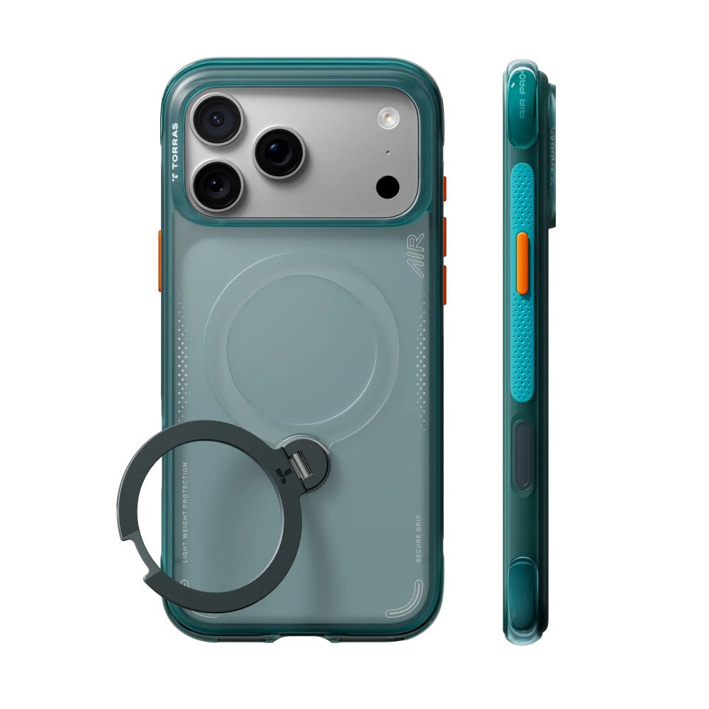 iPhone 18 Pro / 17 Pro TORRAS Ostand Q3 Air Cover - MagSafe Kompatibel - Grøn