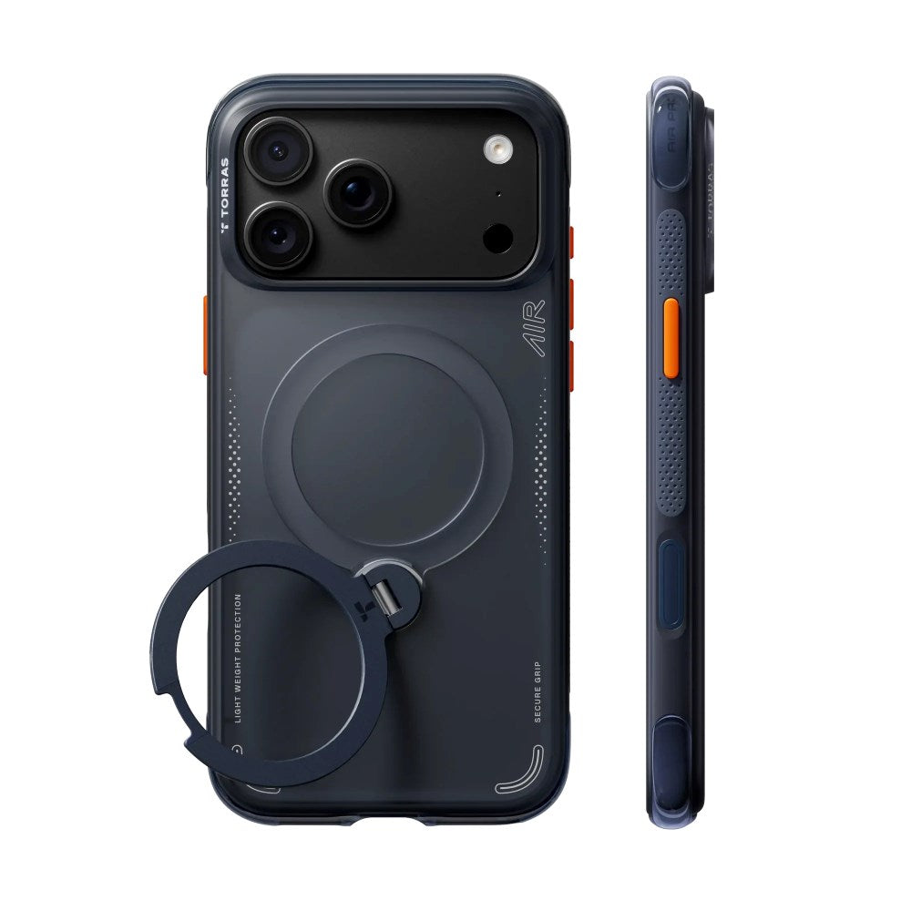 iPhone 18 Pro Max / 17 Pro Max TORRAS Ostand Q3 Air Cover - MagSafe Kompatibel - Deep Blue