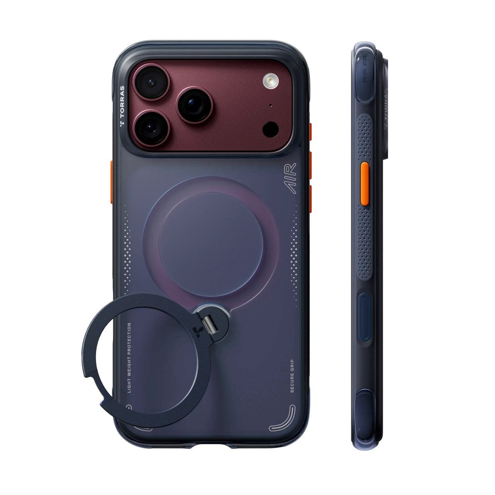 iPhone 18 Pro Max / 17 Pro Max TORRAS Ostand Q3 Air Cover - MagSafe Kompatibel - Deep Blue