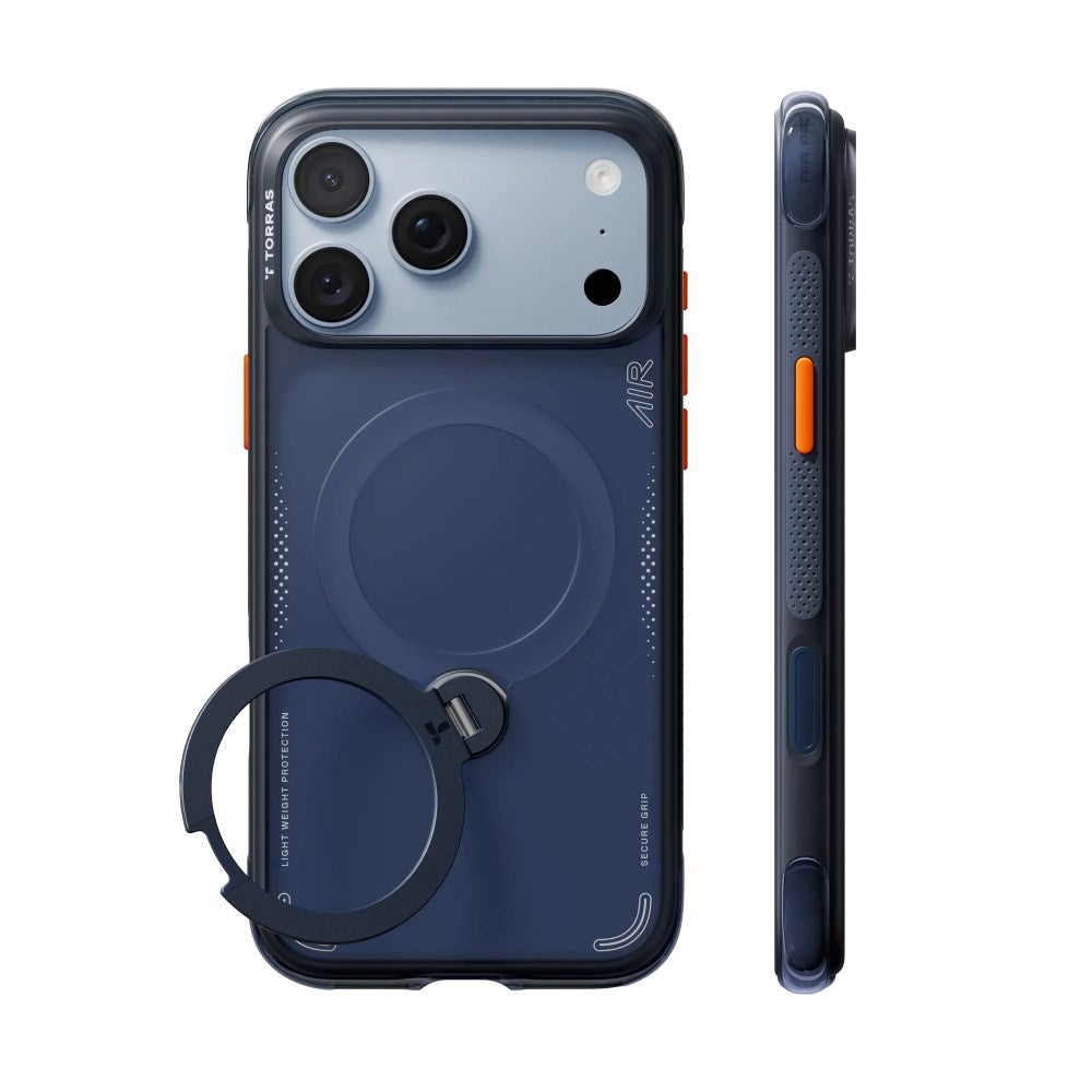 iPhone 18 Pro Max / 17 Pro Max TORRAS Ostand Q3 Air Cover - MagSafe Kompatibel - Deep Blue