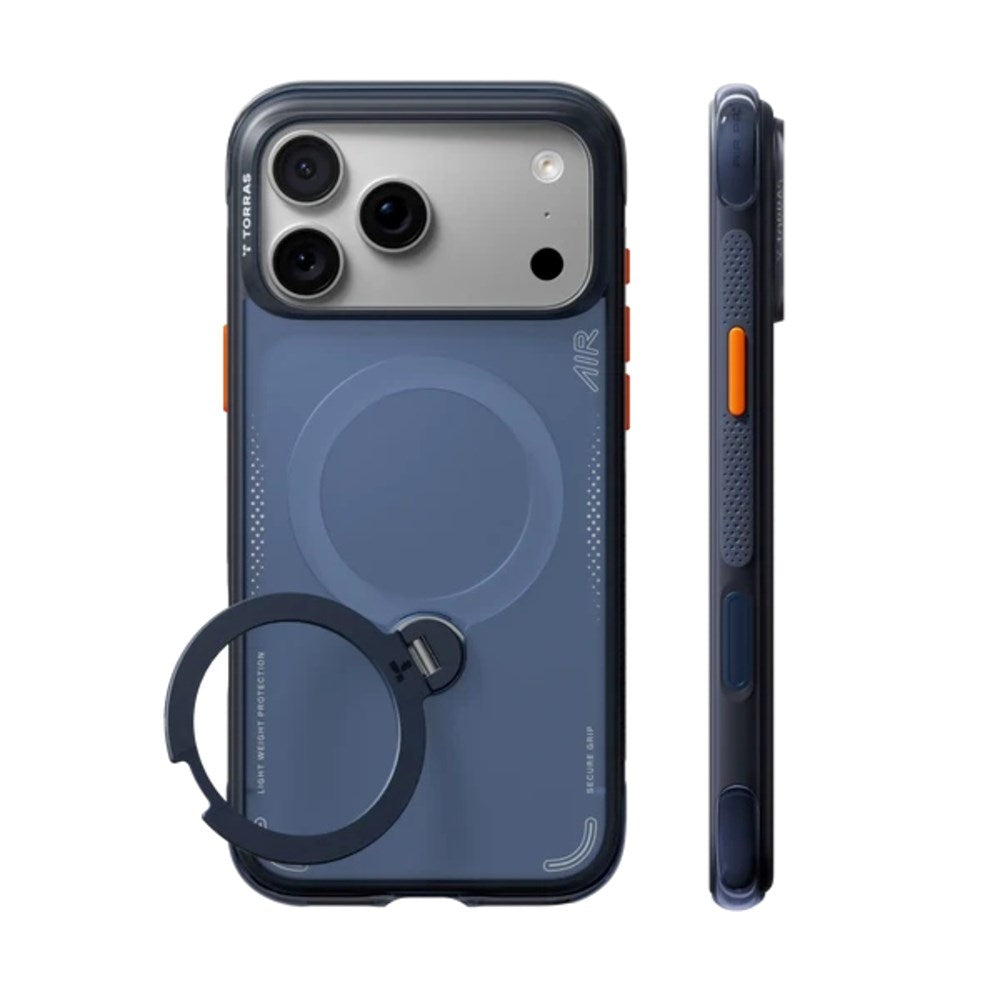 iPhone 18 Pro Max / 17 Pro Max TORRAS Ostand Q3 Air Cover - MagSafe Kompatibel - Deep Blue